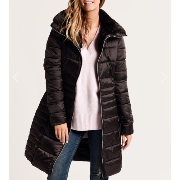 Save The Duck IRIS STAND UP COLLAR COAT WITH FAUX FUR LINING - Picture 3 of 11